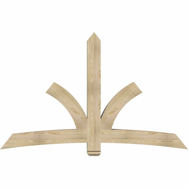 Ekena Millwork Davenport Rough Sawn Timber Gable Bracket, Douglas Fir, 84"W x 53"H x 6"D x 6"F, 15/12 Pitch GBW084X53X0606DAV00RDF - main